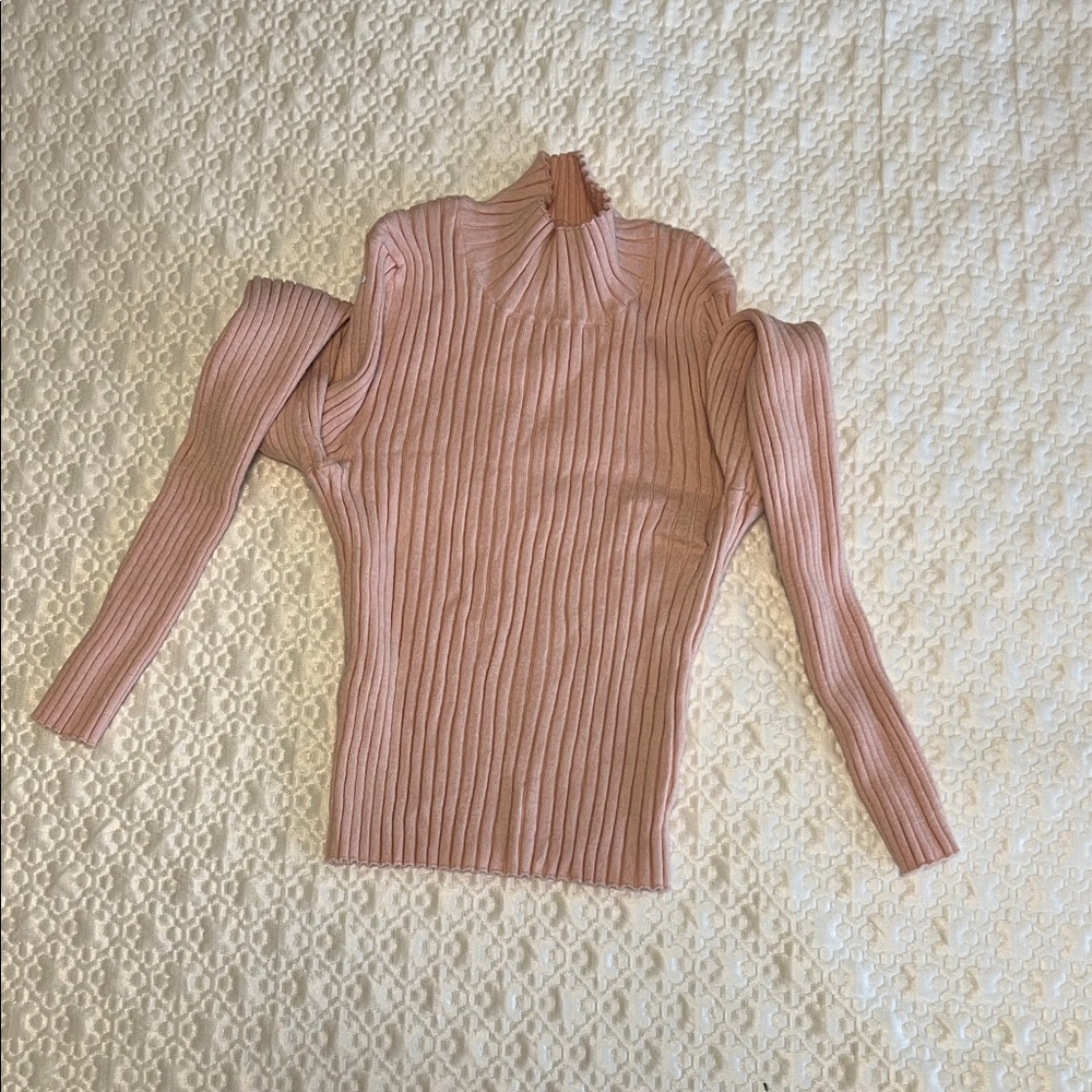 Kendall & Kylie Light Pink Ribbed Sweater